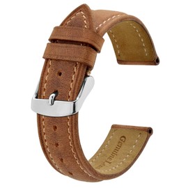 BISONSTRAP Watch strap, vintage leather replacement strap, strap width: 14 mm, 15 mm, 16 mm, 17 mm, 18 mm, 19 mm, 20 mm, 21 mm, 22 mm, 23 mm, 24 mm, Light brown/beige, Retro