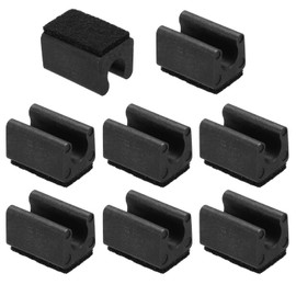 PATIKIL 8pcs Rectangle Chair Leg Cover with Felt Pad, 10mm Slide Smoothly No Scratches No Noise Furniture Feet Hardwood Protectors Tips Floor Glides Tubing Caps for Office,Black Black