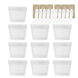 10 Pack 3.4oz Plastic Jars with Lids - BPA-Free Empty Clear Round Containers for DIY Crafts & Slime & Body Butter & Travel Storage