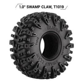 INJORA 1.0 Tires - S5 Swamp Claw Mud Terrain Tires for TRX4M AX24 SCX24 FCX24 1/18 1/24 RC Crawler Car,64 * 24mm,T1019
