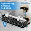 Styptika 2-Pack Adhesive Shower Caddy – Rustproof Aluminum Black Shower