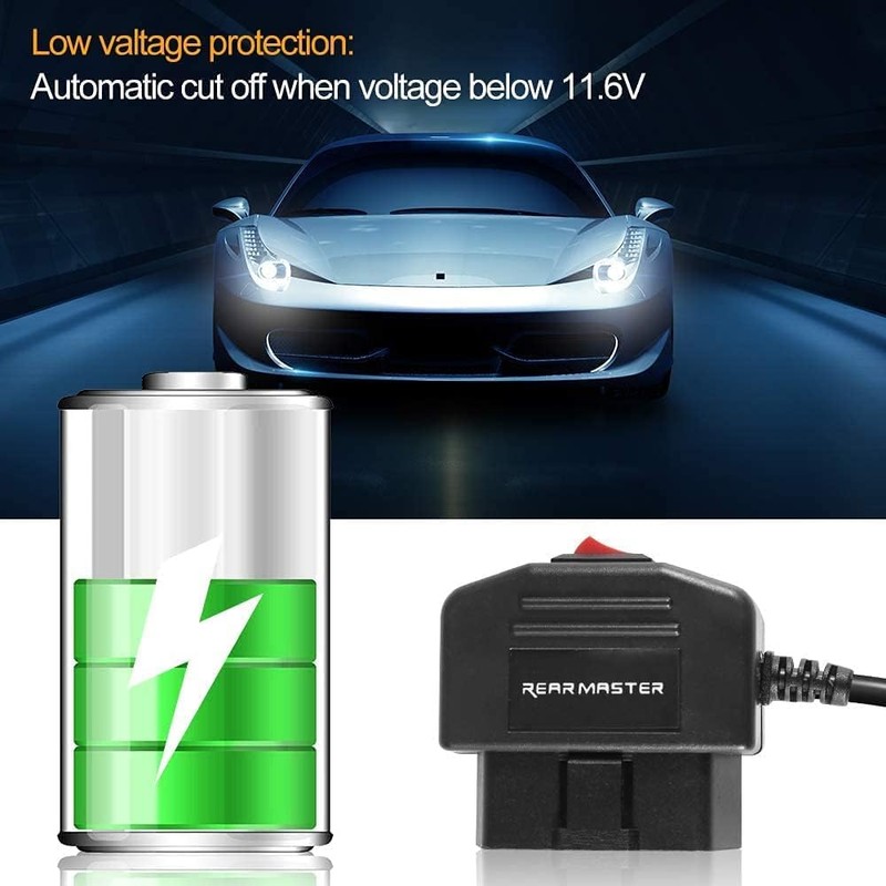 OBD2 OBD Power Cable for Dash Camera, MarsPro OBD to