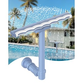 Pool Fountain for Above and In-Ground Pools, Adjustable Wide Width Waterfall Sprinkler with Extension Tube,360° Cooling Fountain for Relaxation & Cooling 10-20°F, Swimming Pool SPA Accessories (Blue)