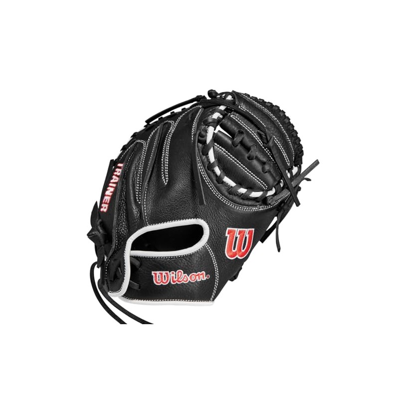 Wilson WBW103189/WBW10099630 TRAINER Training Catcher Hard Baseball Grab Black