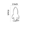 Keewah Space Rocket Cookie Cutter, 4”, Stainless Steel