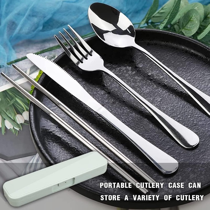 ZKSXOA 1Pcs Portable Flatware Box, Travel Tableware Storage Case Box,