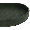 HofferRuffer Faux Leather Round Serving Tray, Vegan Croco Leather Decorative