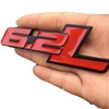 YUGEYE 2X 6.2L Emblems Engine Name 3D Metal Badge Aluminum