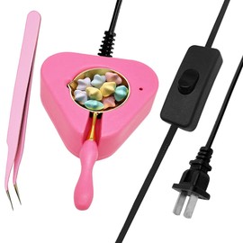 MINGYUESKY Electric Wax Seal Warmer with Spoon & Tweezers, Pink Metal, Plastic, Acrylic, Wood, 4.3x2 inches, 200g, Art & Craft, Beads, Sealing Envelopes, Packaging