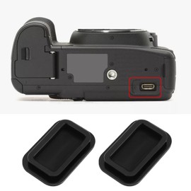 LT Easiyl Pack of 2 Rubber Base Cover Connection Cap Square USB Connector Bottom Accessory Interface Rubber Compatible with Canon Camera 5D Mark II 5D2 40D 50D 7D