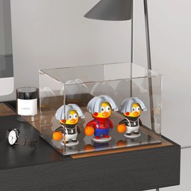 CANCLEAR Acrylic Display Case for Mini Helmet and Model Cars, Clear Display Box with Thick Base and Lid for Protection and Displaying, 7.5x5.5x5.5-inch