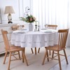 Heavy Duty Fabric Tablecloth with White Lace-Waterproof/Wrinkle Free/Stain Resistant/Oil Proof-for