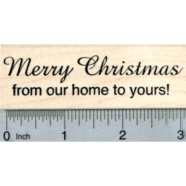 RubberHedgehog Merry Christmas Rubber Stamp, From our home to yours