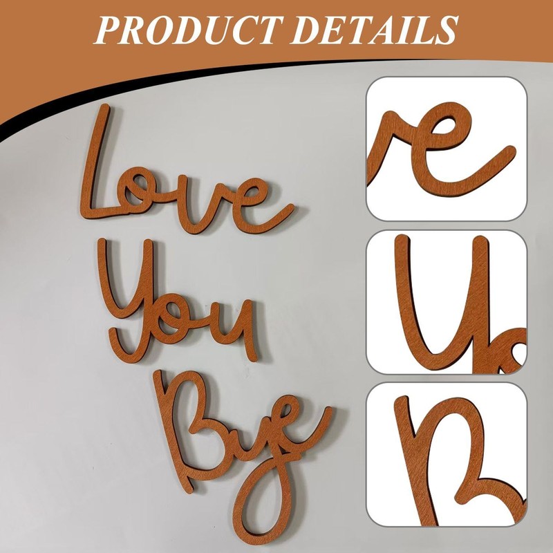 2 Sets of Wooden Letter Decorations, Creative Wooden Crafts, Home