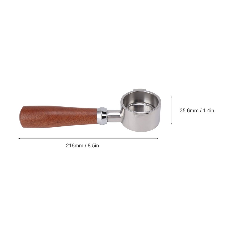 51mm Bottomless Portafilter 2 Ears Stainless Steel Basket and Redwood