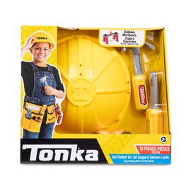 Tonka | Tough Tool Belt and Hat Set | 11 Tools Included, Pretend Play Builder, Construction Dress Up, Fancy Dress Tools and Hard-Hat, DIY Creative Toy for Boys Girls Ages 18 Months+ | Basic Fun 06215