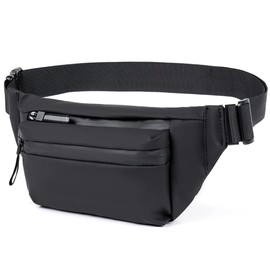 Crossbody Fanny Pack for Men&Women,Unisex Waterproof Running Belt Bag,Large Waist Bag & Hip Bum Bag with Reflective Zipper for Workout Traveling Hiking Cycling,Hands-Free Wallets Waist Pack Phone Bag