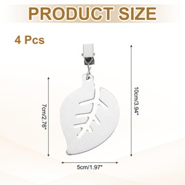 uxcell 4Pcs Tablecloth Weights, Stainless Steel Table Cover Weights with Metal Clips, Star Shape Tablecloth Pendant 7.2 x 6.3cm for Outdoor Picnic Garden Table Decoration, Silver