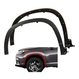 G-PLUS Fender Flares Compatible With 2014-2018 Toyota Highlander, Front Primed Plastic Wheel Cover,Front Left & Right Side