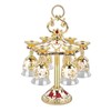 6Pcs Chinese Chalice Retro Style Zinc Alloy Glass Embossed Flower
