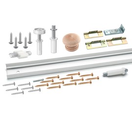 Bifold Closet Track Kit, 48inch Length, Steel Track, White (1 Kit)