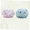 TOVINANNA 2pcs Woman Shower Caps Bath Bonnet Waterproof Shower Caps