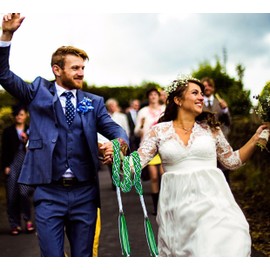 Wedding Lasso Handfasting Cord for Wedding Ceremony in Natural Cotton Lazos para Boda Wedding Lazo Rope Traditional Celtic Pattern Handmade 70in (Green)