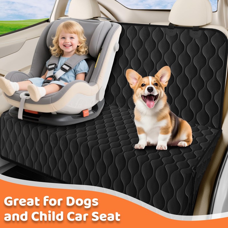 URPOWER Dog Car Seat Cover for Back Seat - Waterproof