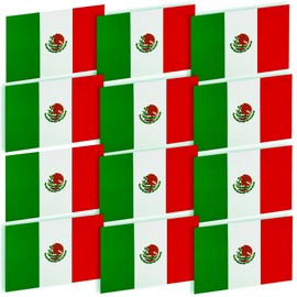 Azar Displays Mexico Flag Car Magnet Decal – Pack of 12, 7x5 Inch Heavy-Duty Mexican Flag Magnet for Car, Truck, SUV – Durable Automotive Magnetic Decals for Vehicles & Parades (12-Pack)