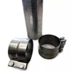 Stainless Steel Flexible Exhaust Flex Pipe w/Band Clamps - 4"