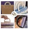 12 Pcs D-Ring Semi-Circle Handbag Handles - Faux Wood Grain
