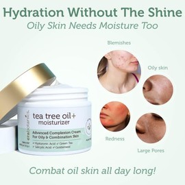 Tea Tree Oil Face Cream - For Oily, Acne Prone Skin 2oz Natural & Organic Facial Moisturizer with 7X Ingredients For Rosacea, Cystic Acne, Blackheads 