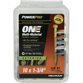 PowerPro 116896 Bronze Hex Washer-Head ONE Multi-Material Screws (#10 x 1-3/4")
