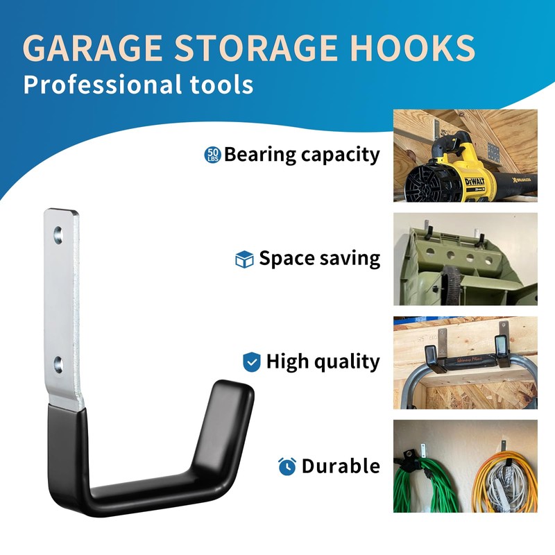 GeeWatom Heavy Duty Steel Garage Hooks,Garage Storage Utility Hooks,Anti-Slip Hanger,