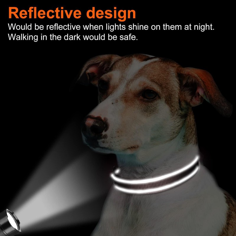 Joytale Reflective Dog Collar, Soft Neoprene Padded, Metal D-Ring, Nylon