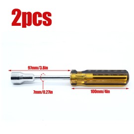 Auvotuis 2Pcs 13mm Socket Wrench Screwdriver, Hexagon Nut Driver with Steel Cushion Grip for Easy Hand-Making and Repair Projects