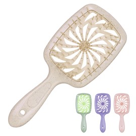 Eastrise Hair Brush for Women, Men, and Children – Unique Spiral Design with Flexible Soft-Pin Bristles for Detangling Wet/Dry Hair, Lightweight Vented Handle(Yellow)