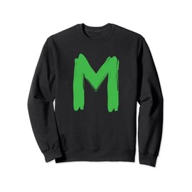 Creative Bold Green Letter M - Design Alphabet - Marker Sweatshirt