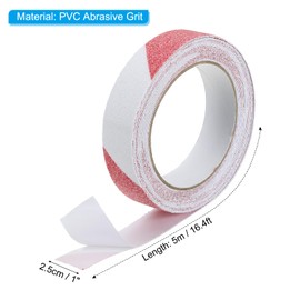 PATIKIL 2.5cm x 5 Meters Anti Slip Traction Tape, Non-Slip Grip Tape Non Skid Tread Safety Tape for Stairs Steps Scooter Deck, Red and White