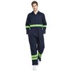 TopTie Men's Work Coverall High Visibility Coverall with Reflective Trim-Navy-XL