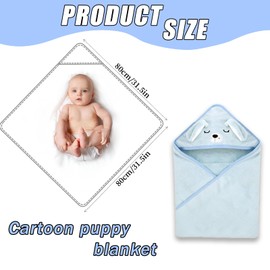 KkvoGmle Hooded Baby Towel, Ultra Soft Hooded Towel for Boys Girls Absorbent Baby Bath Towels Unique Animal Design Baby Towel for Newborn Baby Boy and Girl (Blue)