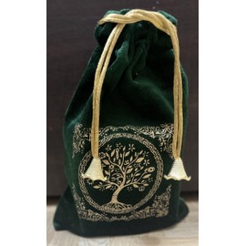 Indian Consigners Soft Velvet Pouch for Tarot, Altar, Rune, Gift, Crystal, Jewelry Wrap Bags for Precious, Sacred and Spiritial Item (Green)