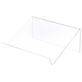 Plymor Clear Acrylic Slightly Elevated Book Display Stand with 1.5" Ledge, 12" W x 9" D x 4.5" H