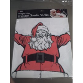 4 PACK GIANT CHRISTMAS SACKS 30" X 20", White