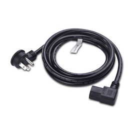 Cable Matters Paquete de 2 Cables de alimentación de ángulo Recto de Perfil bajo de 16 AWG (Cable de alimentación) de 10 pies (NEMA 5-15P a IEC C13 en ángulo)
