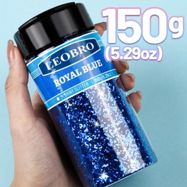 LEOBRO Blue Glitter, Glitter, 150g/5.29oz Resin Glitter for Crafts, Nail Body Glitter for Resin Arts Crafts Holiday Party Decor, Royal Blue Glitter, 1/24”(1MM)