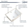 Small Undermount Bathroom Sink 16 Inch White Rectangular Porcelain Ceramic