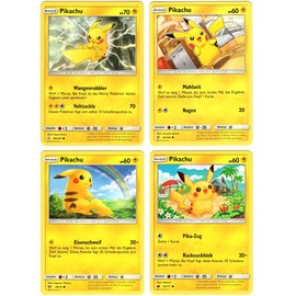 Pikachu x sortierte Pikachu-Pokémon-Karten, deutsche Originalkarten