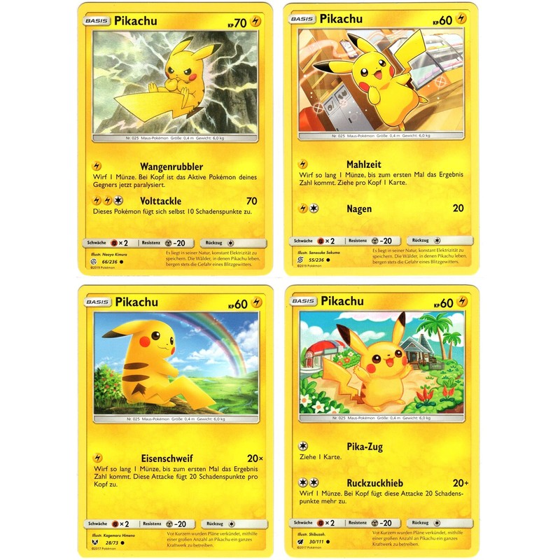 Pikachu x sortierte Pikachu-Pokémon-Karten, deutsche Originalkarten