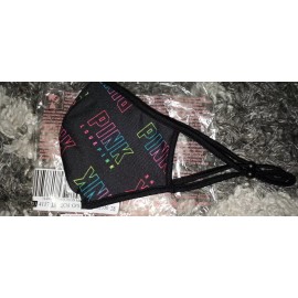 PINK NEW Victoria Secret pink REUSABLE Face MAsk rainbow all over logo